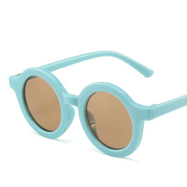

fashion children's cute sun glasses boys and girls trend anti-ultraviolet eyewear round frame wholesale sunglasses uv400, Blue