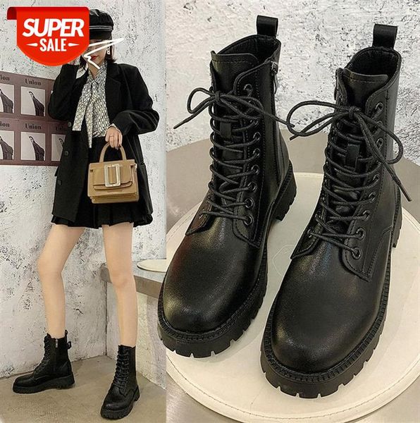 

martin boots female british style all-match thick-soled short women's single motorcycle ins tide #g49b