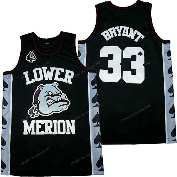 Personalizado Bryant # 33 Lower Merion Basketball Jersey Mens High School Championship Costurado S-3XL Qualquer nome e número de alta qualidade