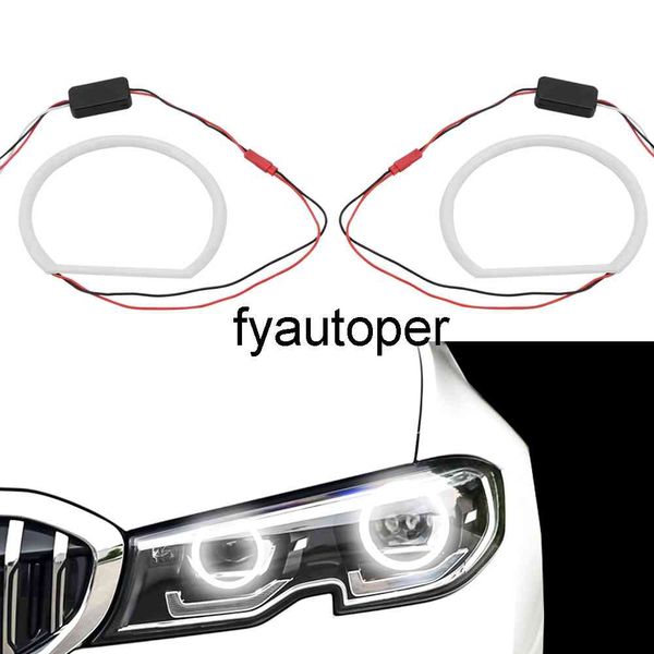 Per BMW E46 Senza Proiettore 12V Auto SMD LED Angel Eyes Ultra Luminoso Car-styling 2 x 131mm Bianco Halo Cotone Luce