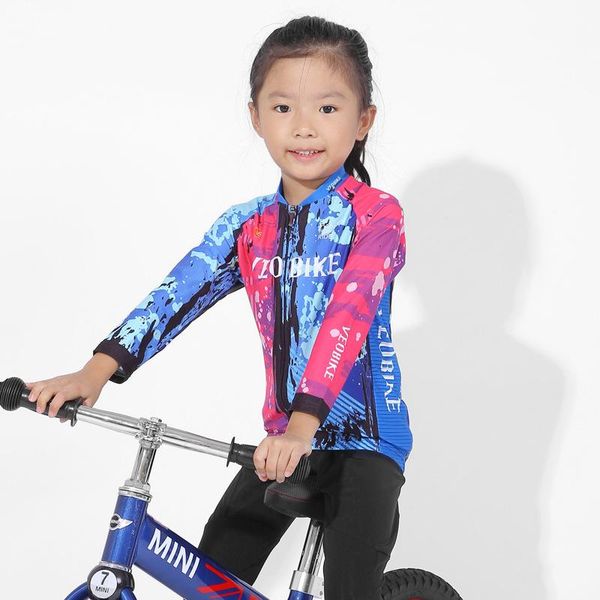 

racing sets children's cycling suit long sleeve boys and girls spring autumn bike scooter riding equipment, Black;blue