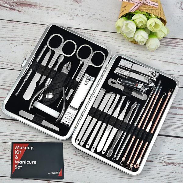 

nail art kits 27 pieces professional cutter pedicure scissors set stainless steel eagle hook portable manicure clipper tool