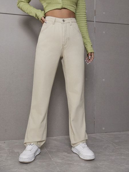 

high waist straight leg pants g19t#, Black;white