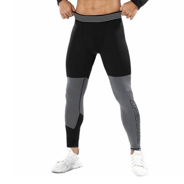 

stretch tights men's quick-drying fitness exercise leggings running training pants jogger sports compression trousers, Black;blue
