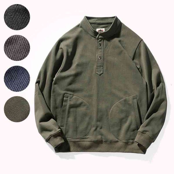 

men's hoodies & sweatshirts estilo americano retro pulÃ´ver gola meia aberta deck servindo jaqueta curta malha terry pano casual ca, Black
