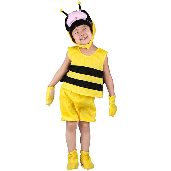 

mascot doll costume new cartoon charactor animals costumes kids jumpsuit bee pig cow costume fancy party dress for children girls boys, Red;yellow
