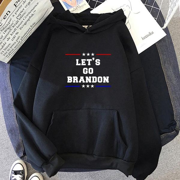 

men's hoodies & sweatshirts lets go brandon oversized hoodie long sleeve funny sweatshirt women kawaii letter clothes streetwear spri, Black