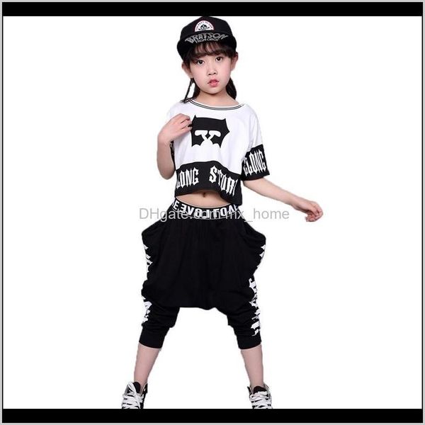 Crianças Streetwear Fashion Set Suits Kids Hip Hop Dance para meninas e meninos trajes de jazz miúdo terno Davac GXJHT