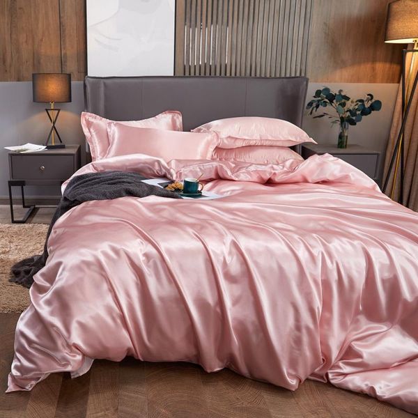 

bedding sets kuup 2021 luxury solid color bed sheets smooth set soft duvet cover  king size fitted sheet for home textile