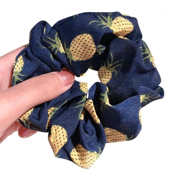 

fashion pineapple scrunchie women fruit floral hair bands boho accessories sweet girls hairband ponytail holder1
