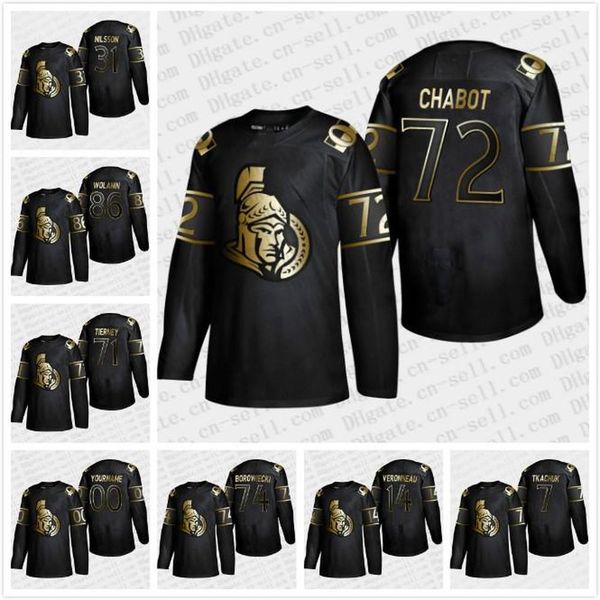 

customize black golden edition jersey ottawa senators 65 erik karlsson 61 mark stone 95 matt duchene 68 hoffman 41 craig anderson hockey jer, Black;red