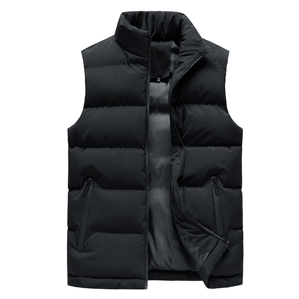 

brand men jacket winter men vest for down cotton sleeveless jacket waistcoat man big size warm mens coat 211102, Black;white