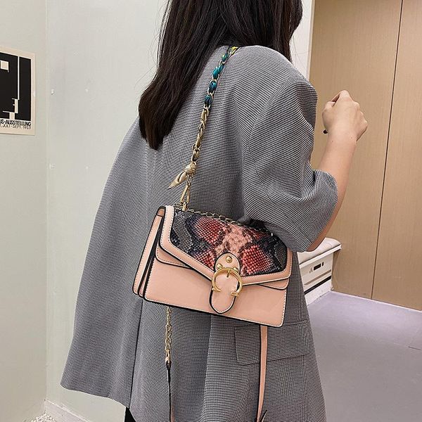 

evening bags luxury 2021designer summer fashion retro snake pu single shoulder chain crossbody women's handbag small square