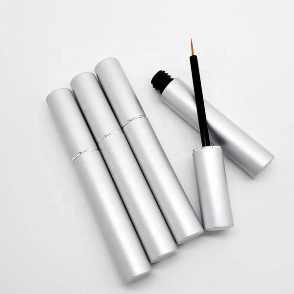 

storage bottles & jars custom cosmetic packaging container mascara tube aluminum silver 3ml eyelash eyeliner bottle empty tubes with brush