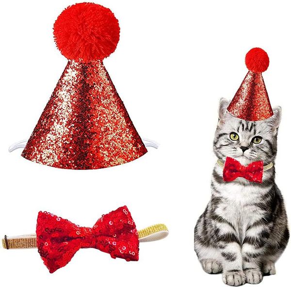 

cat costumes christmas pet party jazz hat and bow tie breakaway collar set adjustable headband for kitten puppy small dogs cats