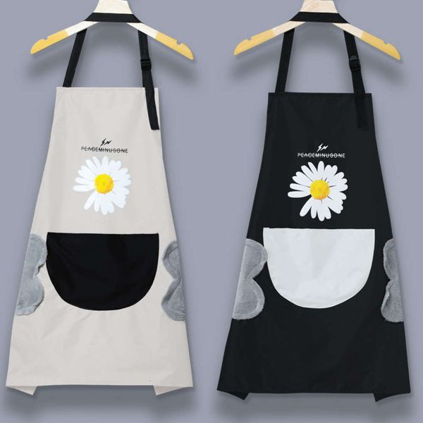 

small daisy apron washable hand wipe korean japanese personality waterproof pvc