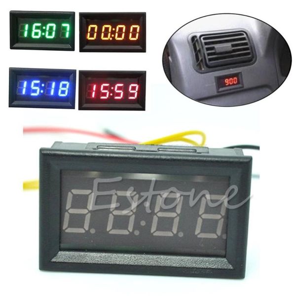 

desk & table clocks 12v/24v car motorcycle accessory dashboard led display digital clock s18 19 dropship
