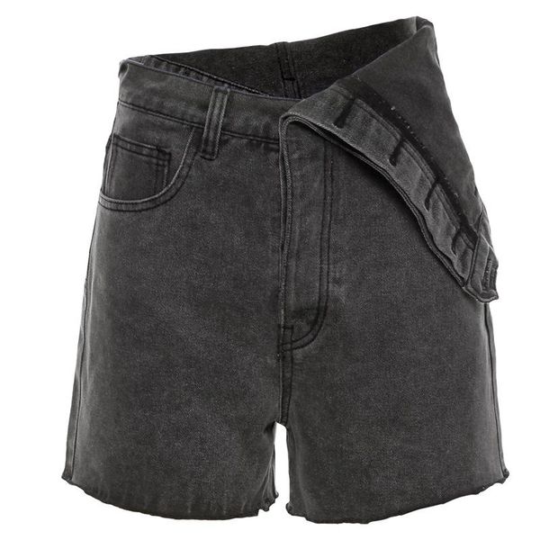 

women's shorts 2021 summer products fashion denim trend high-waisted irregular waist women sweatshorts, White;black