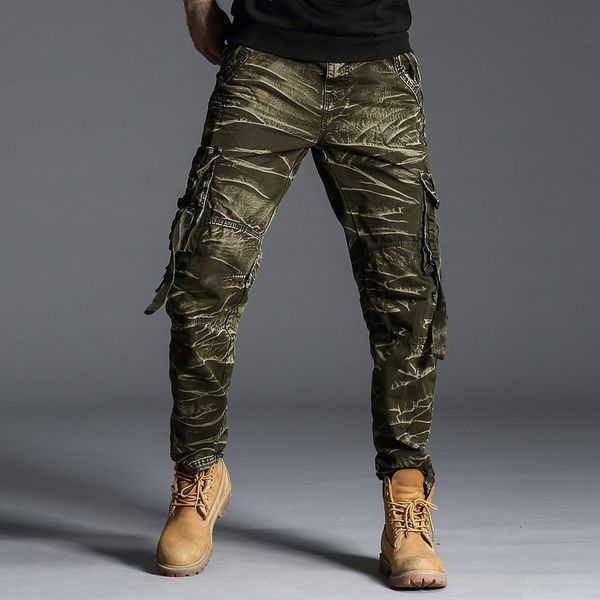 

men's pants tactical camo cargo men army military swat combat paintball male casual many pockets work black trousers 7980 8mdk