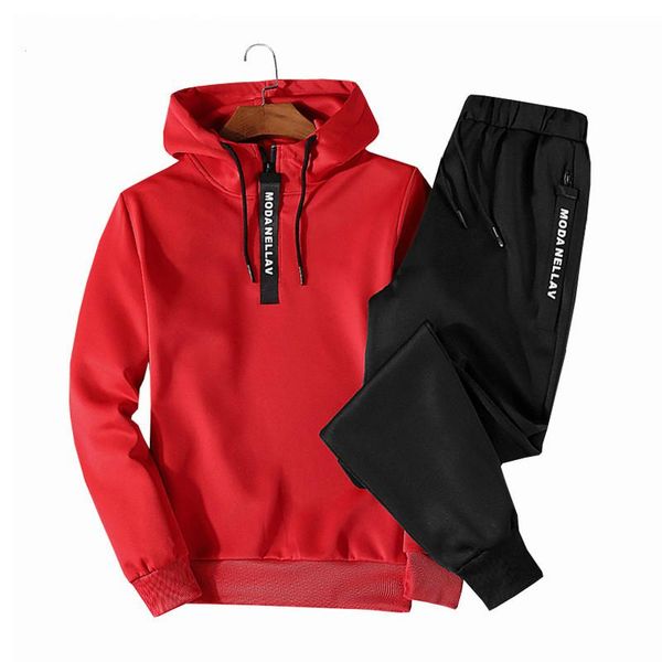 

men's tracksuits casual set hooded 2021 spring autumn sportswear hoodies+pants 2pcs sets solid hip hop street loose, Gray