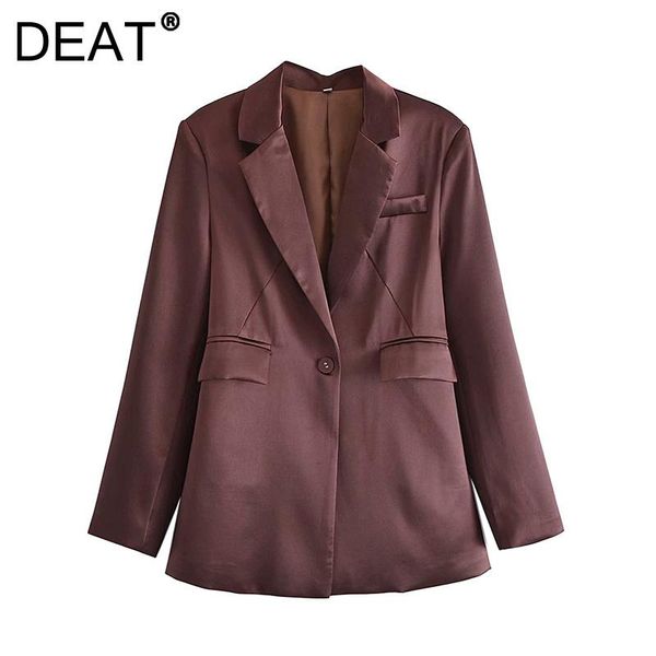 

women's suits & blazers [deat] 2021 autumn fashion tide coat solid color single button long sleeve temperament loose blazer women 13z91, White;black