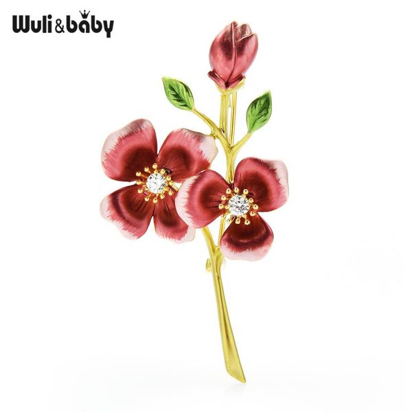 

pins, brooches wuli&baby enamel flower 3-color weddings office brooch pins for women men jewelry gifts, Gray