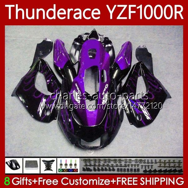 Feedings para Yamaha Yzf1000r Thunderace YZF 1000 R1000R 96-07 87NO.90 YZF-1000R 1996 1997 1998 1999 2000 2001 2002 2007 YZF1000-R 96 03 04 05 06 07 Chamas roxas Kit