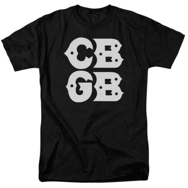 

cbgb omfug stacked logo t shirt licensed home of underground rock tee black, White;black