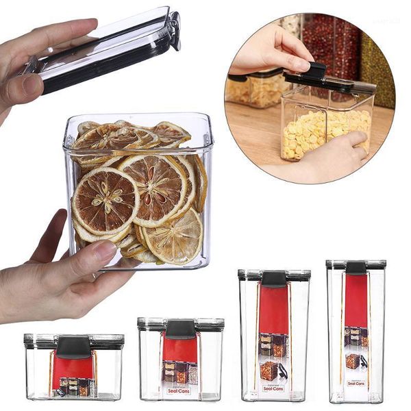 

storage bottles & jars transparent airtight pantry cereal box multigrain sealed container kitchen stackable