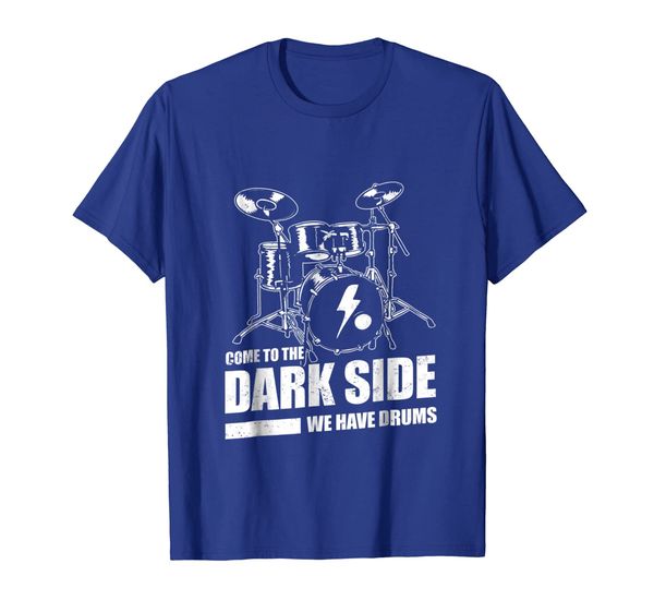 

come to the dark side we have drums t-shirt, White;black