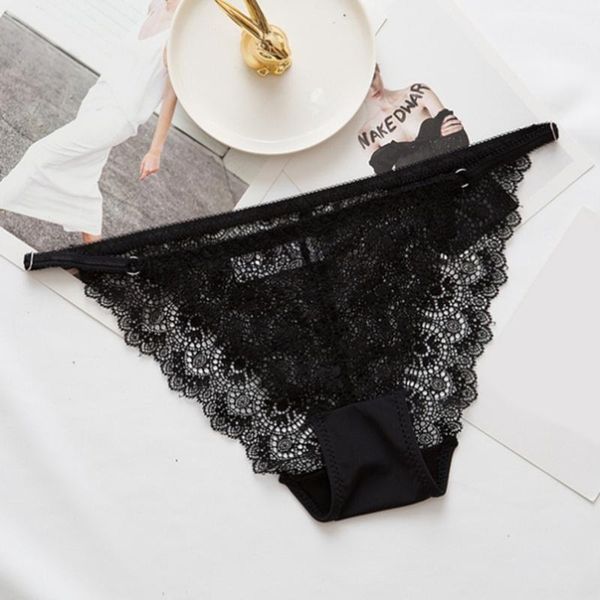 

fashion panties women lace transparent underwear female low rise briefs ladies adjustable lingerie ultra-thin underpants women's, Black;pink