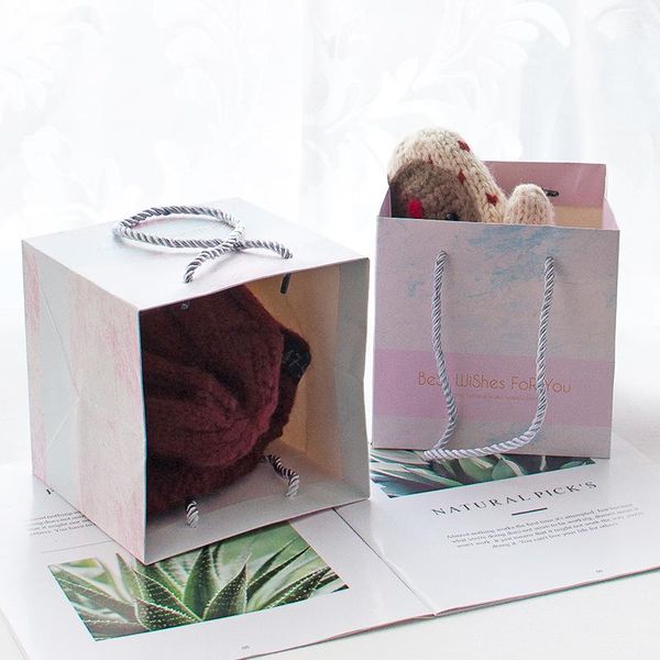 

12pcs/lot arrive wishs for you marble wedding gift bags home decoration clothing store cosmetics packaging wrap