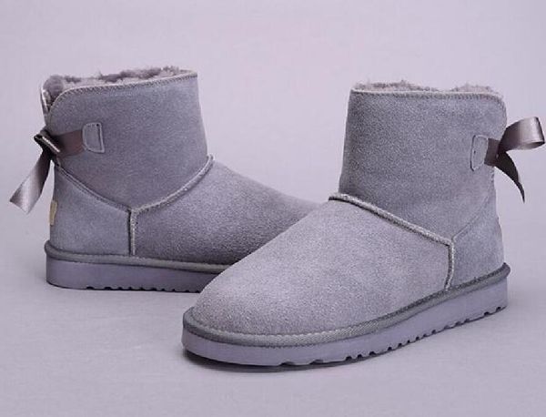 

2022 aus 5062 women snow boots low one bow keep warm boots us3-12 eur 35-44, Black