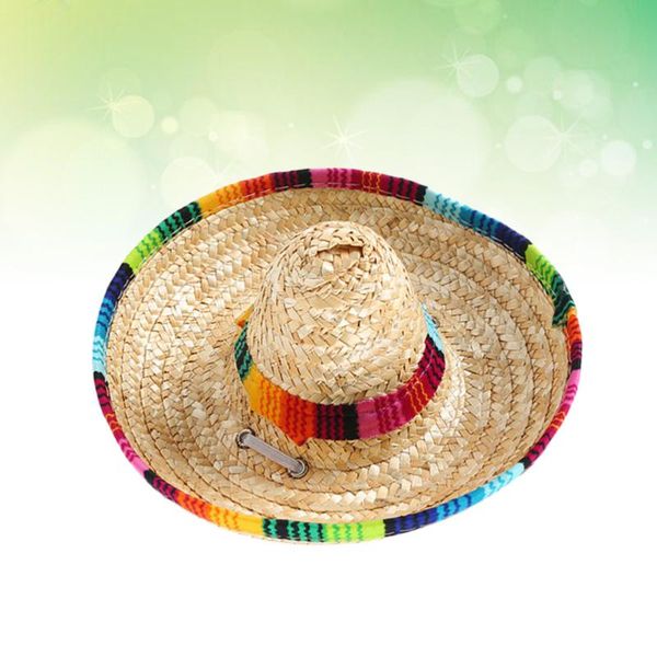 

pet hat mini straw woven sun mexican sombrero for puppy dog cat apparel