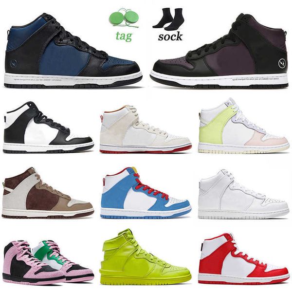 

new 2022 sb high casual shoes fragment beijing tokyo mens women flat sneakers panda red team crimson lemon twist light chocolate dark grey, Black