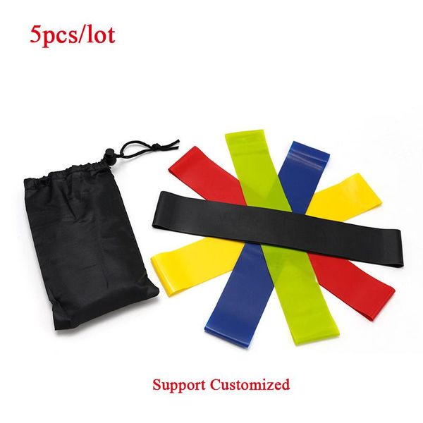 

resistance bands 5pcs set yoga rubber loop fitness elastic band gum expander strength training workout sport pull strap