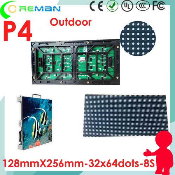 

latest outdoor p4 led screen module in the market , diy video message sign parts dot matrix 128x256 16x32p display