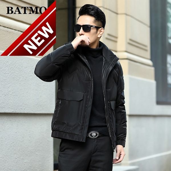 

batmo 2021 new arrival winter 90% white duck down hooded jackets men,warm thicked parkas coat plus-size 2159, Black