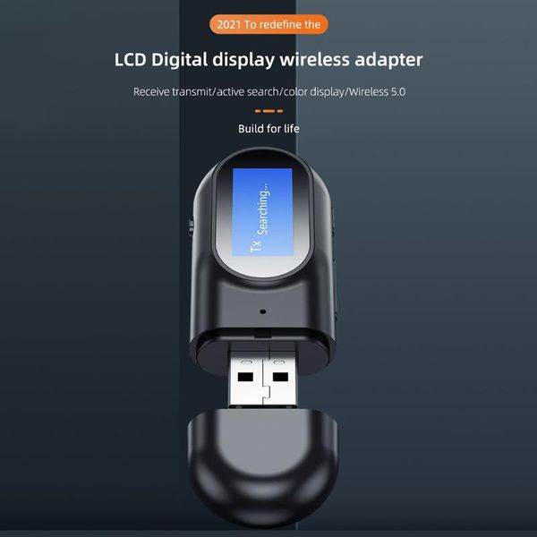 

& mp4 players usb bluetooth-compatible 5.0 lcd digital display audio receiver transmitter for tv pc car hands-dongle 3.5mm aux