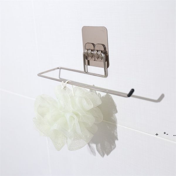 Металлические самоклеющиеся бумажные держатели полотенца для ванной комнаты держатель кухонный шкаф рулон бумаги стойка RRB13639