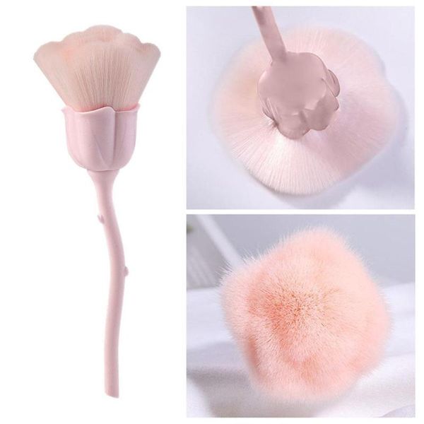 

makeup brushes 1pc rose flower shape powder make up women nail tools dust clean art brush cosmetics soft q1m9
