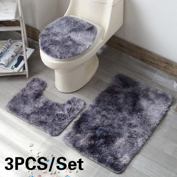 

piece set toilet lid covers for bathroom bath mat non slip rug plush mats