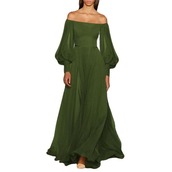 

casual dresses dinner dress elegant evening performances one word shoulder mopping the floor long paragraph fell to ground, Black;gray