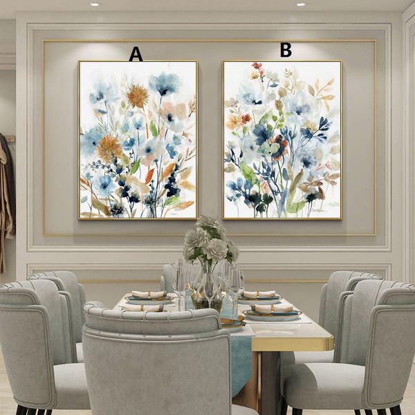 

unframed nordic modern abstract watercolor flower decoration painting home wall art poster