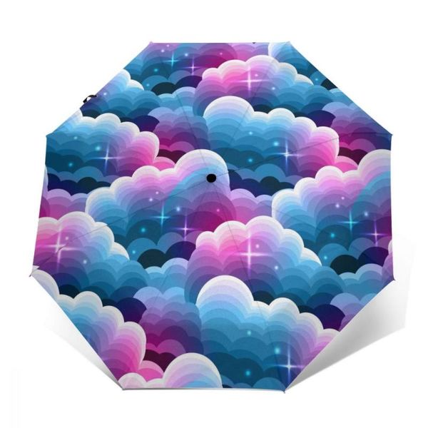 

umbrellas gradient clouds with stars windproof automatic folding inverted umbrella portable paraguas for man woman