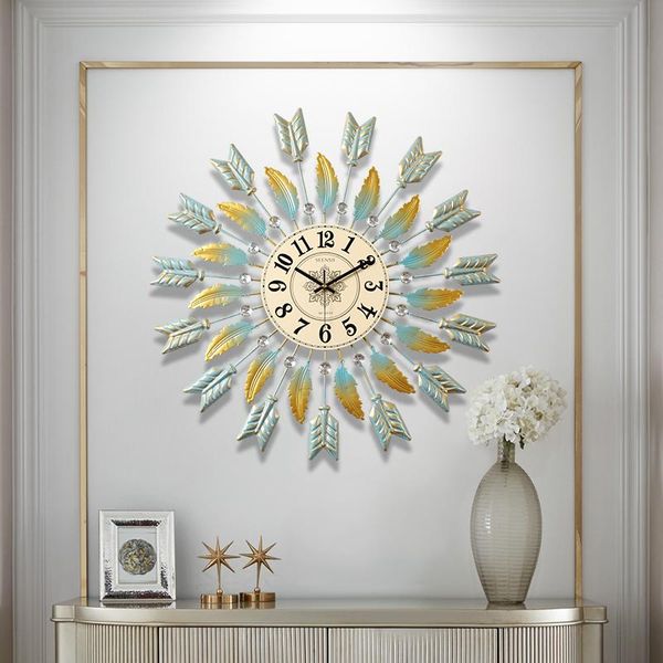 

wall clocks simple metal clock large modern design luxury creative living room reloj de pared moderno art home decor mm60wc