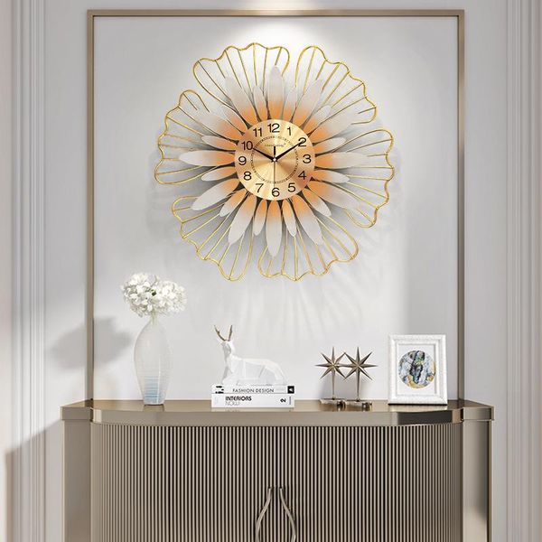 

wall clocks sunflower quartz clock modern simple fashionable living room decoration creative european luxury personality hanging