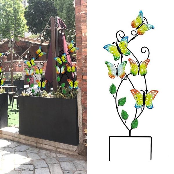 

decorative objects & figurines iron artwork butterfly fence decoration art sculpture paint anti rust corrosion resistant outdoor garden hang