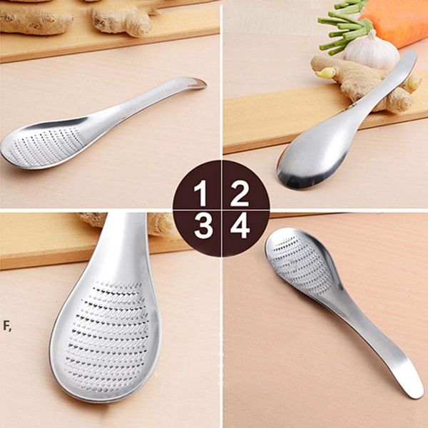 Colher de aço inoxidável Ginger Moedor Household Ferramentas de Cozinha Melão e Frutas Ferramenta de Moagem Masher Alho 17 * 4.2cm RRA11315