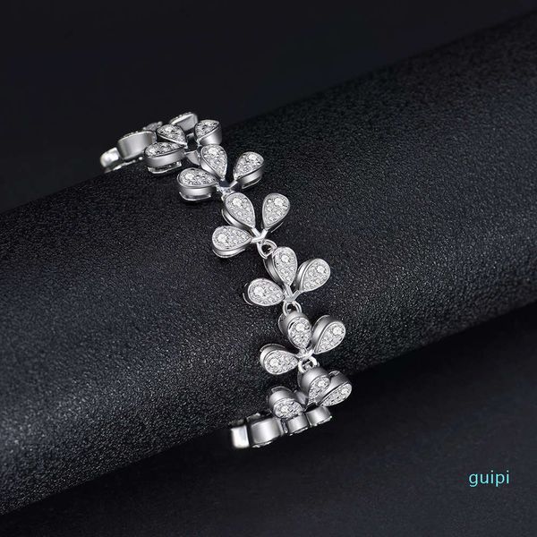 

hbp fashion luxury jewelry 2021 new pure silver water drop full plum blossom nis simulation high carbon diamond bracelet, Golden;silver